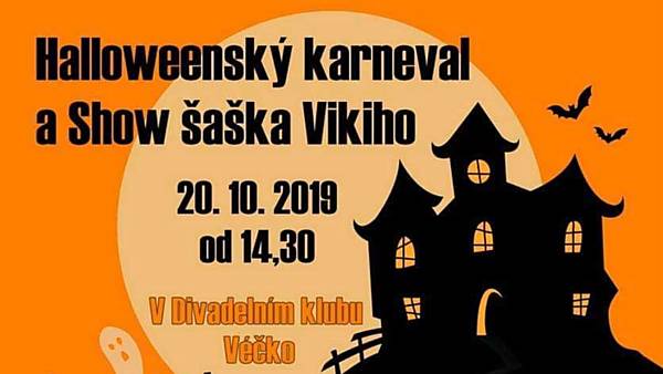 Halloweenský karneval s Show šaška Vikiho