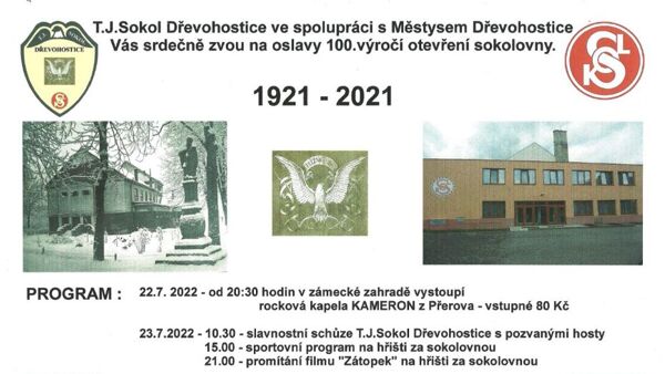 Oslavy 100. výročí otevření dřevohostické sokolovny